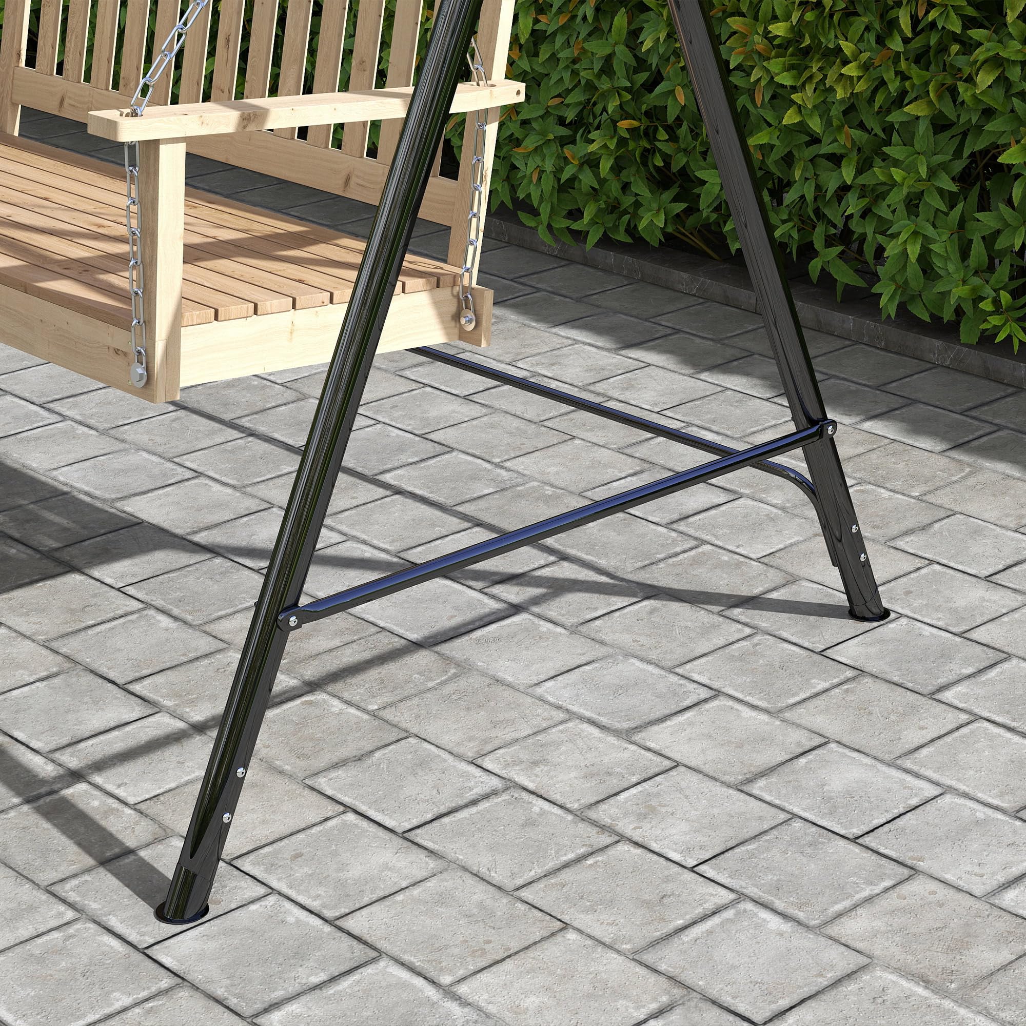 Outsunny Soporte para Columpio de Metal Estructura de Columpio Resistente con Patas en Forma de A Carga 220 kg para Jardín Parque Patio Porche 172x126x170 cm Bronce