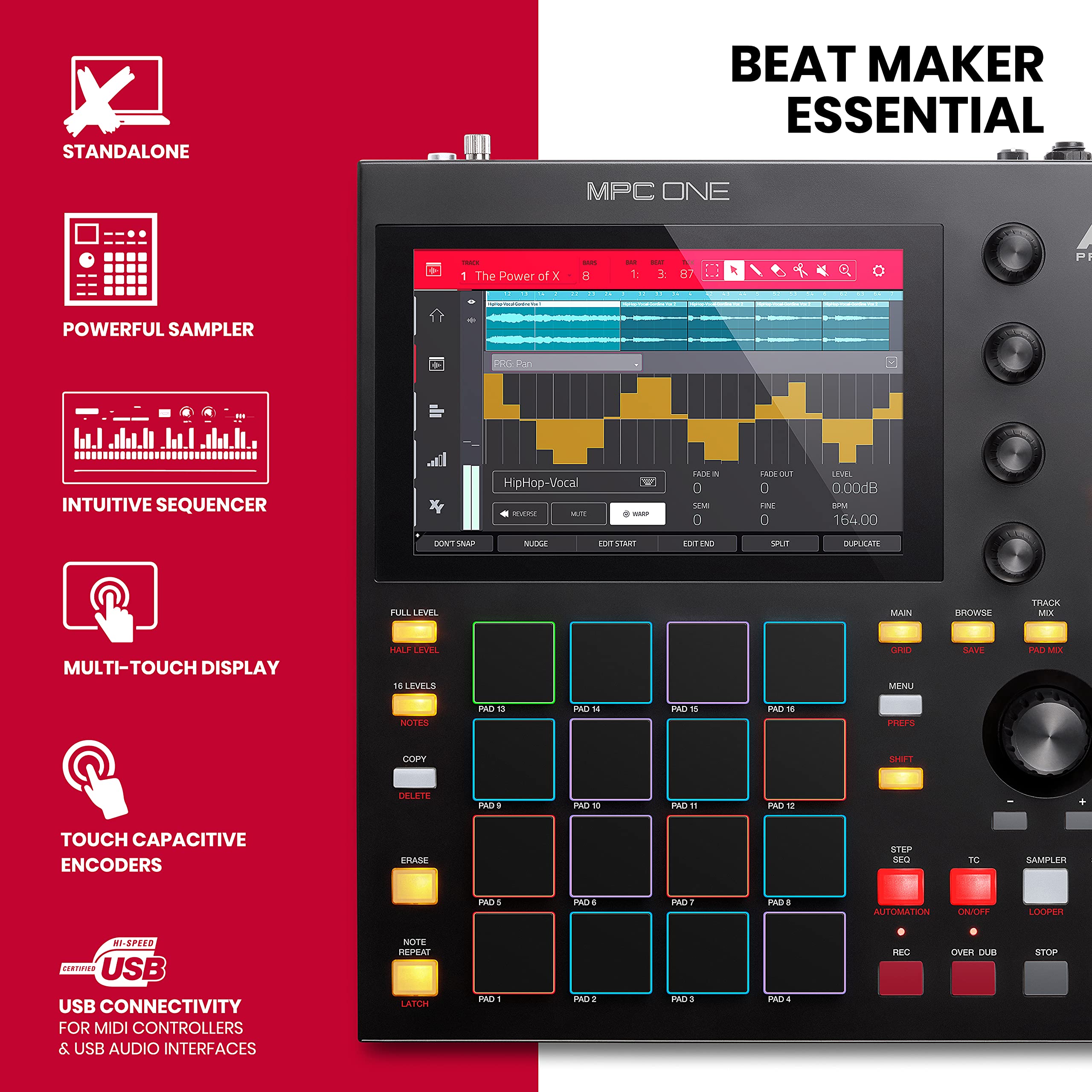 Akai Professional MPC One Drum Machine, Sampler & MIDI Controller