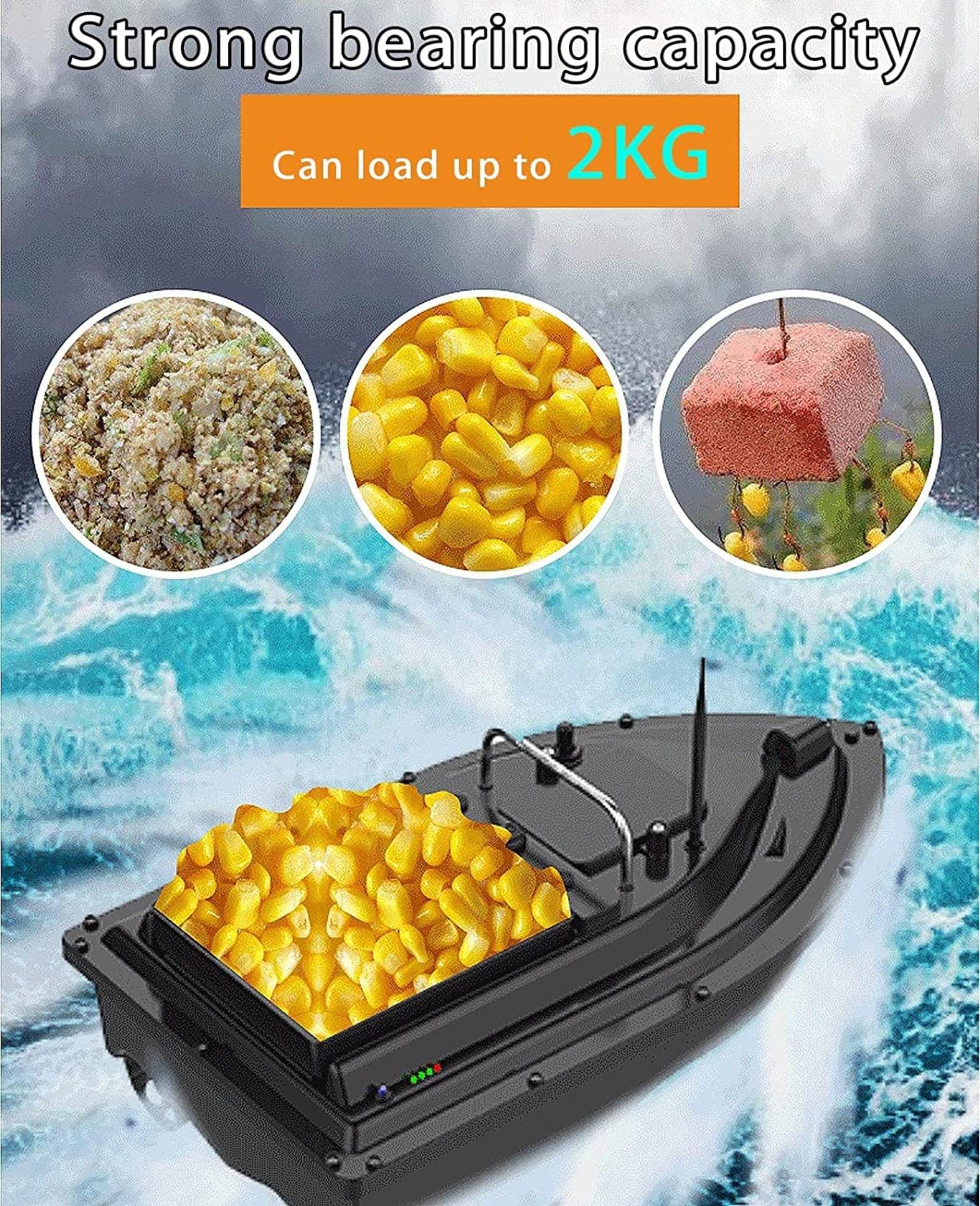 Barca Esca Telecomandata, Barchino Carpfishing Intelligente di GPS, 500M Barca Dell'esca da Pesca Telecomandata - Batteria 5200/9600 mAh Opzionale, Un Ritorno Chiave