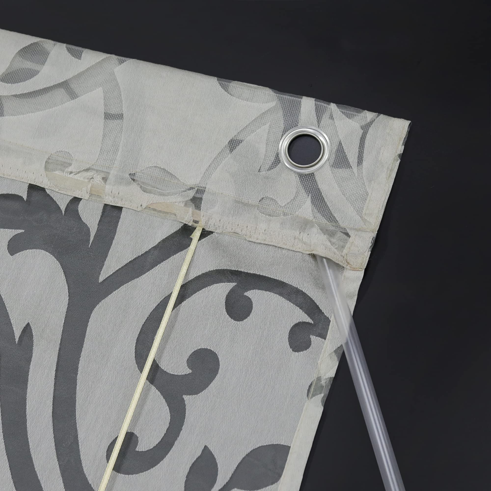Store Romain Sans Perçage SCHOAL - 45x130cm Transparent à œillets - Blanc Dévoré