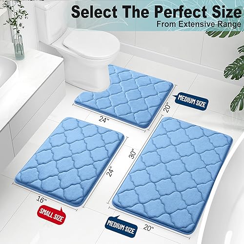 Miniatura 2 de OLANLY Alfombra de baño de espuma viscoelástica de 24 x 16 pulgadas, ultra suave, antideslizante y absorbente, lavable a máquina, cómoda, gruesa