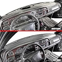 Vista 8 de DASHSKIN Tapa moldeada para salpicadero compatible con Dodge Ram 1500 1998 1999 2000 2001 (98-02 Ram 2500 y 3500) en gris niebla, fabricada