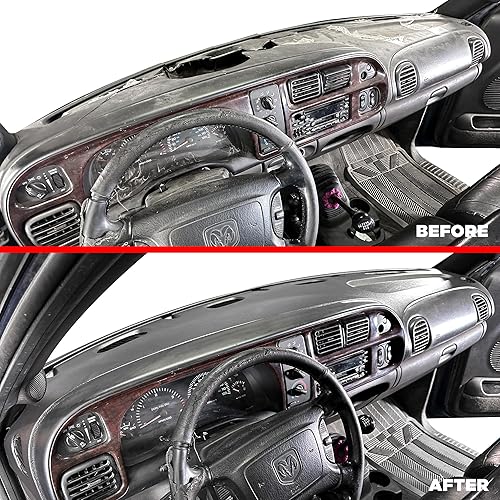Miniatura 8 de DASHSKIN Tapa moldeada para salpicadero compatible con Dodge Ram 1500 1998 1999 2000 2001 (98-02 Ram 2500 y 3500) en gris niebla, fabricada en los