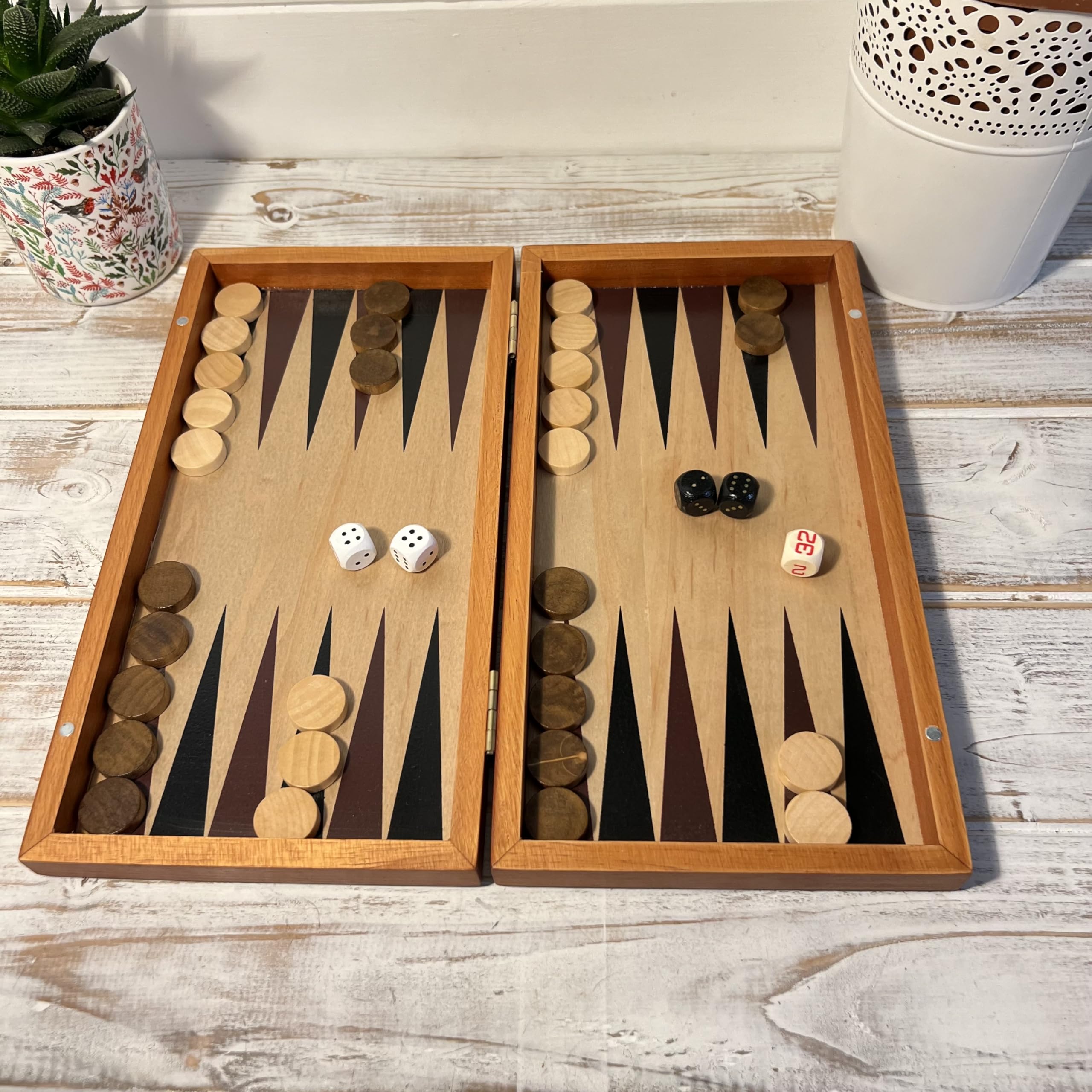 Wooden Inlaid Backgammon Game Set, "Pasadena" - 15" – Yellow Mountain Imports