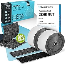 Velcro Tape Self-Adhesive Black - BPA Free - 3 m x 50 mm - Velcro Self-Adhesive - Velcro Tape Extra Strong