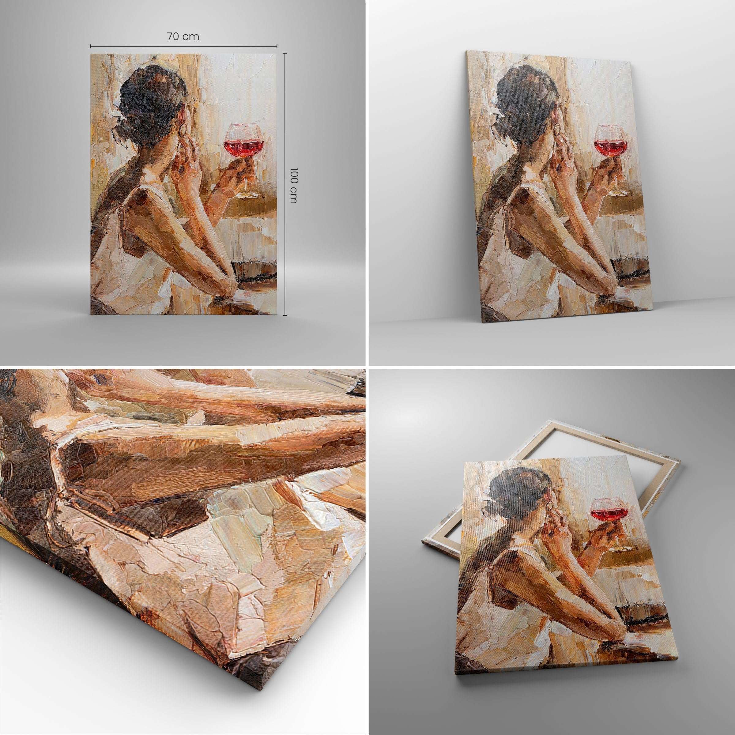 ARTTOR Leinwandbild 70x100 cm Wandbild Küche Menschen - 6226 | Vertikal Groß Wanddekoration Wohnzimmer Schlafzimmer Wandkunst Wanddeko Wand Kunstdruck Küche Wall Decor ARTTOR