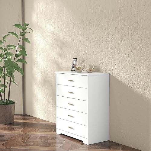 Miniatura 5 de Panana Cómoda para dormitorio con cajones de 4/5, cómoda de madera, organizador de almacenamiento para dormitorio, sala de estar, pasillo, guardería