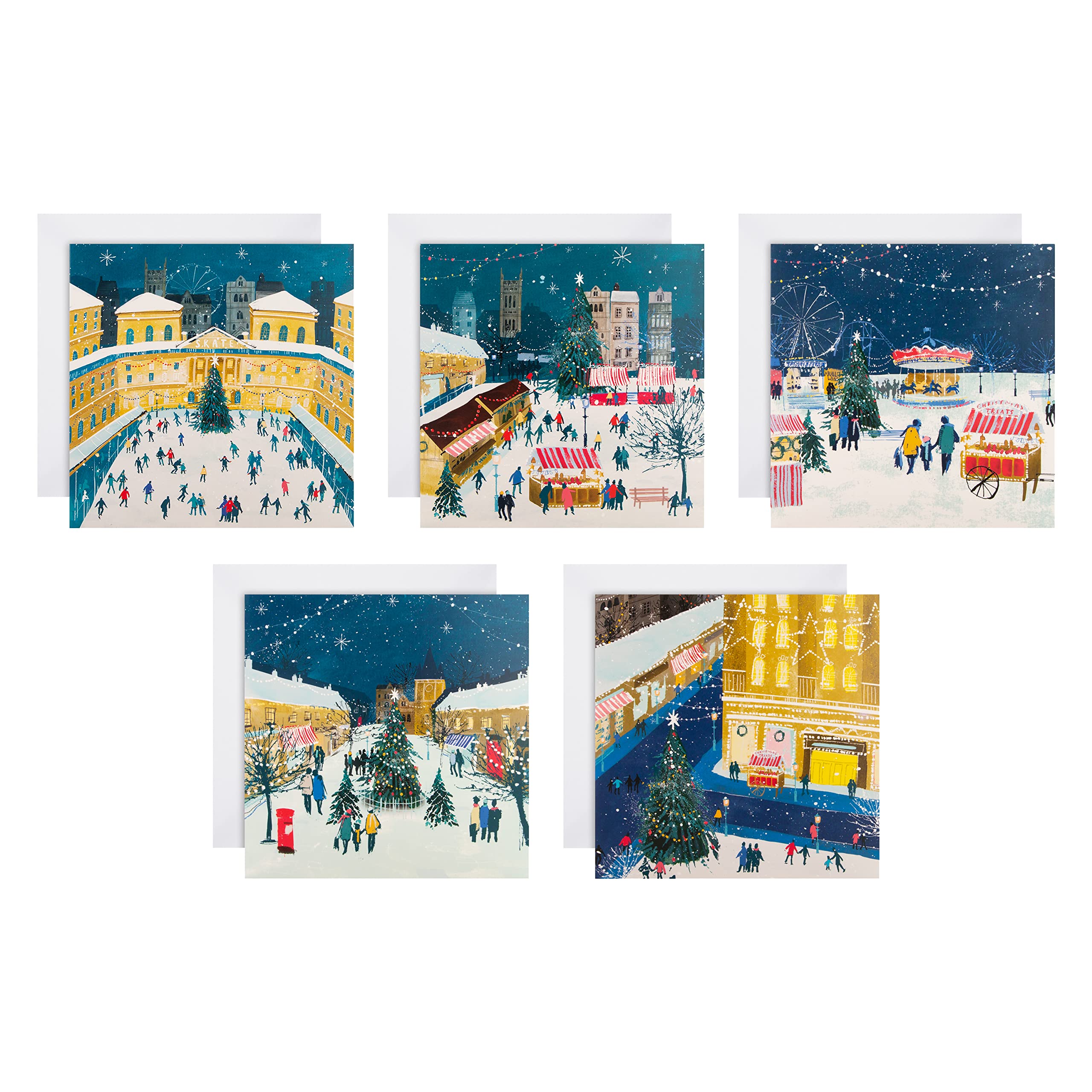 Hallmark Charity Christmas Cards - Pack of 30 in 5 Designs, 25572266, Winter Scene Card Pack, 16cm x 16cm