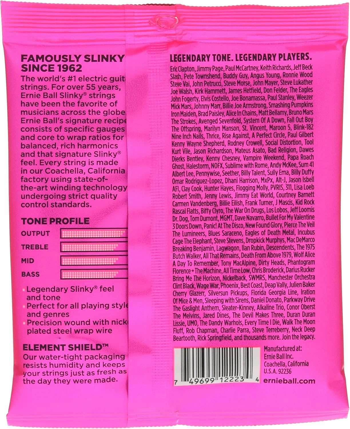 Genuine ERNIE BALL 2223 Electric Guitar Strings (09-42) SUPER SLINKY 12 Set Pack, Nickel