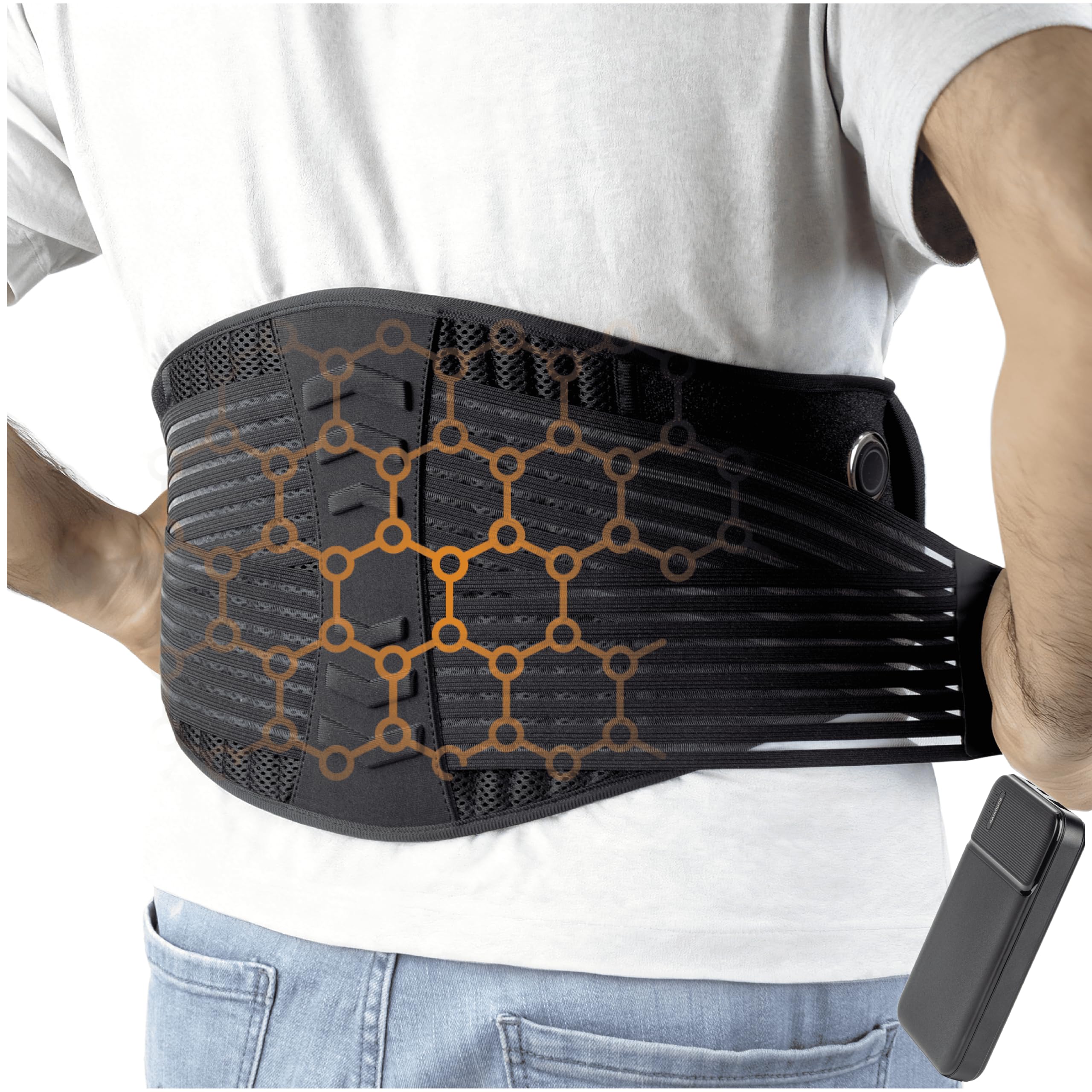 Ceinture Chauffante sans fil lombaire | Règles Douloureuses | Discrète, légère et sans fil | 3 niveaux de température | Batterie 5000mah | Du 34 au 50 (Du 34 au 50 PRO)