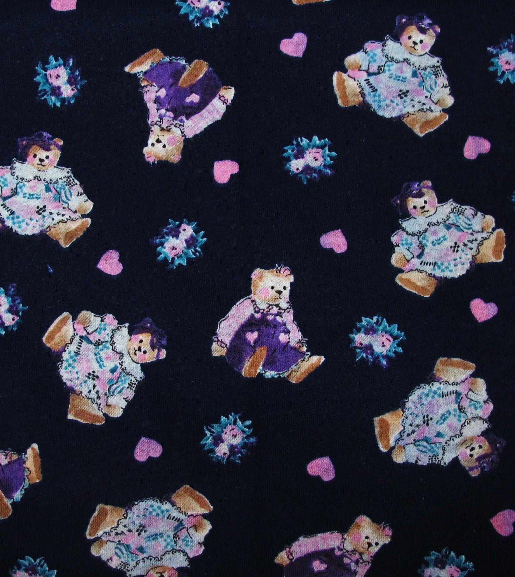 1 3/4 YARD KNIT FABRIC 62" inch Wide NAVY TEDDY BEARS "WASHY BEARS"