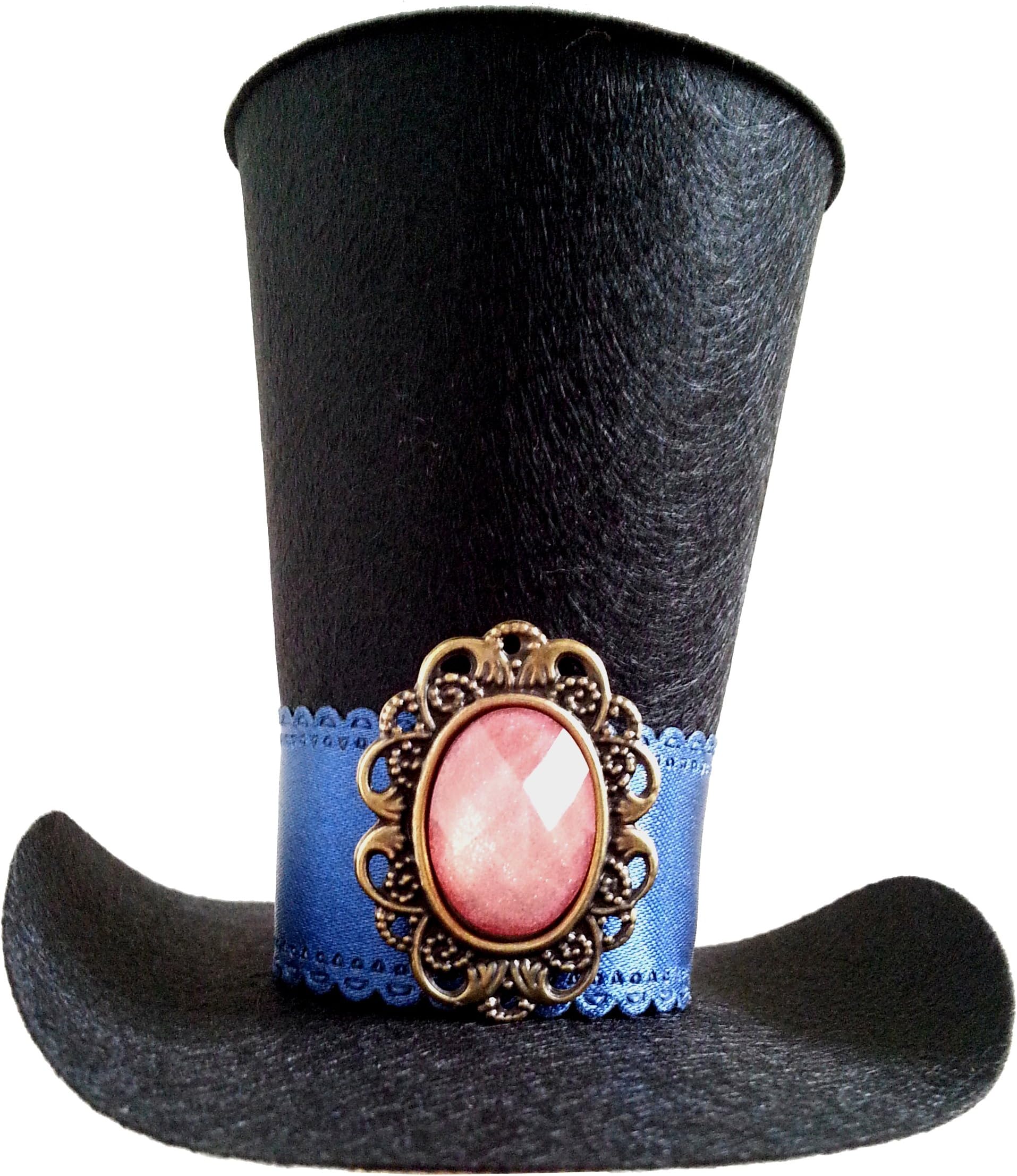 Black Mad Hatter Victorian Steampunk Mini Top Hat Headband Alice in Wonderland