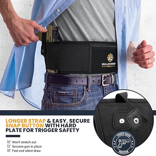 Miniatura 7 de Belly Band Holster for Concealed Carry - Gun Holster for Men - Fits Glock, Smith Wesson, Taurus, Ruger, Sig, and More -Breathable Neoprene Waistband