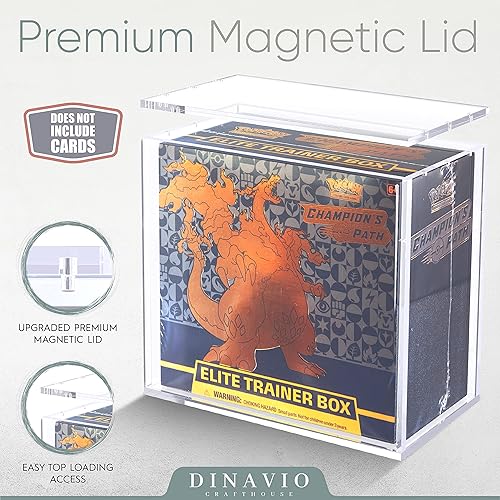 Miniatura 2 de Elite Trainer - Caja de acrílico para exhibición, estuche de Pokémon para ETB, tarjetas no incluidas, caja magnética acrílica de alta calidad con