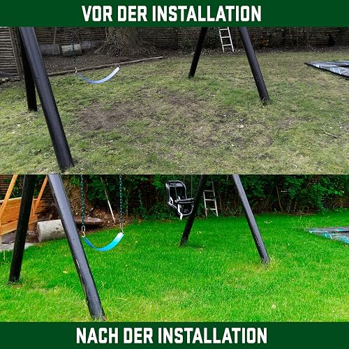 Hybrid Grass, Hybrid Grass Lawn Tiles for Outdoor Use (2 x 10 m) - Durable Grass Tiles Against Lawn Gaps - Flexible Artificial Grass for Garden - 6