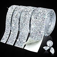 Vista 1 de 4 rollos de cinta de diamantes de imitación de cristal, cinta autoadhesiva con diamantes de imitación, envoltura de diamantes para manualidades