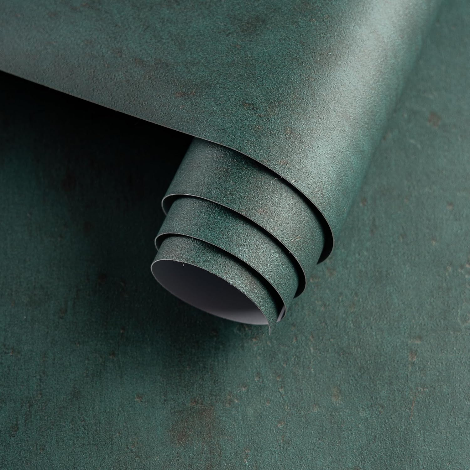 16"x591" Dark Green Peel and Stick Wallpaper Matte Extra Thick Art Deco Contact Paper Waterproof Self-Adhesive Removable Pure Green Vinyl Wallpaper 3D Textured for Cabinet Studio Farmhouse