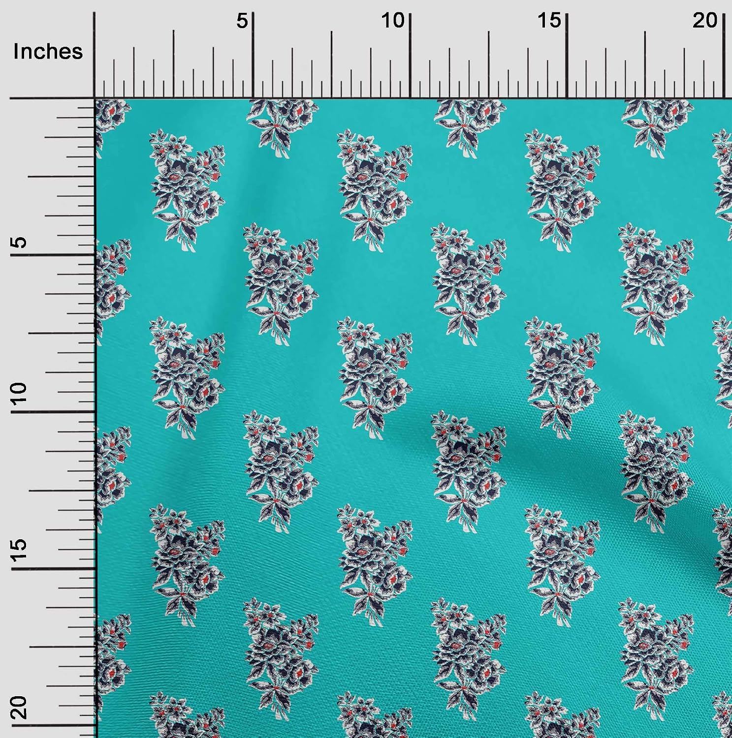 oneOone Viscose Chiffon Fabric Flower Artistic Print Fabric by The Yard 42 Inch Wide