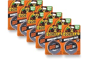 Gorilla Mounting Tape Heavy Duty Double Sided Roll - Quick and Easy...