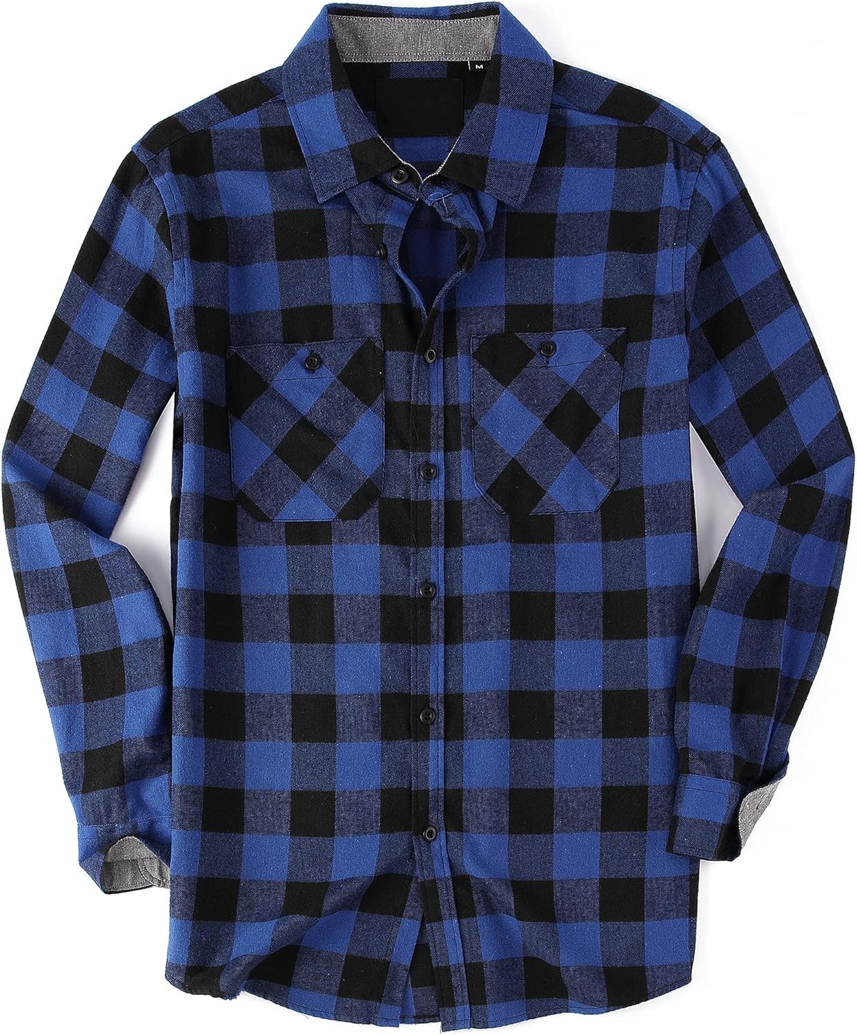 Damipow Premium Mens Flannel Shirt Long Sleeve Button Down Plaid Flannel Shirt