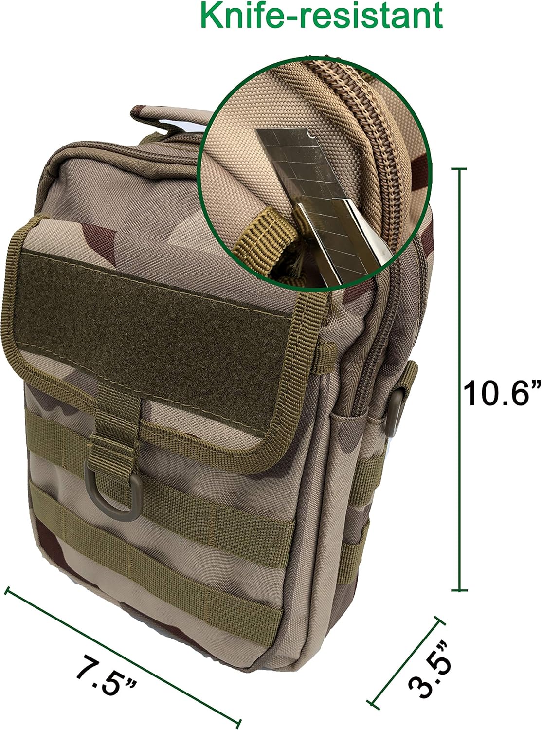 Outdoor Metal Detecting Nylon Waist Bag Pouch Fanny Pack for Pinpointer Digger Tools (Desert Camouflage)