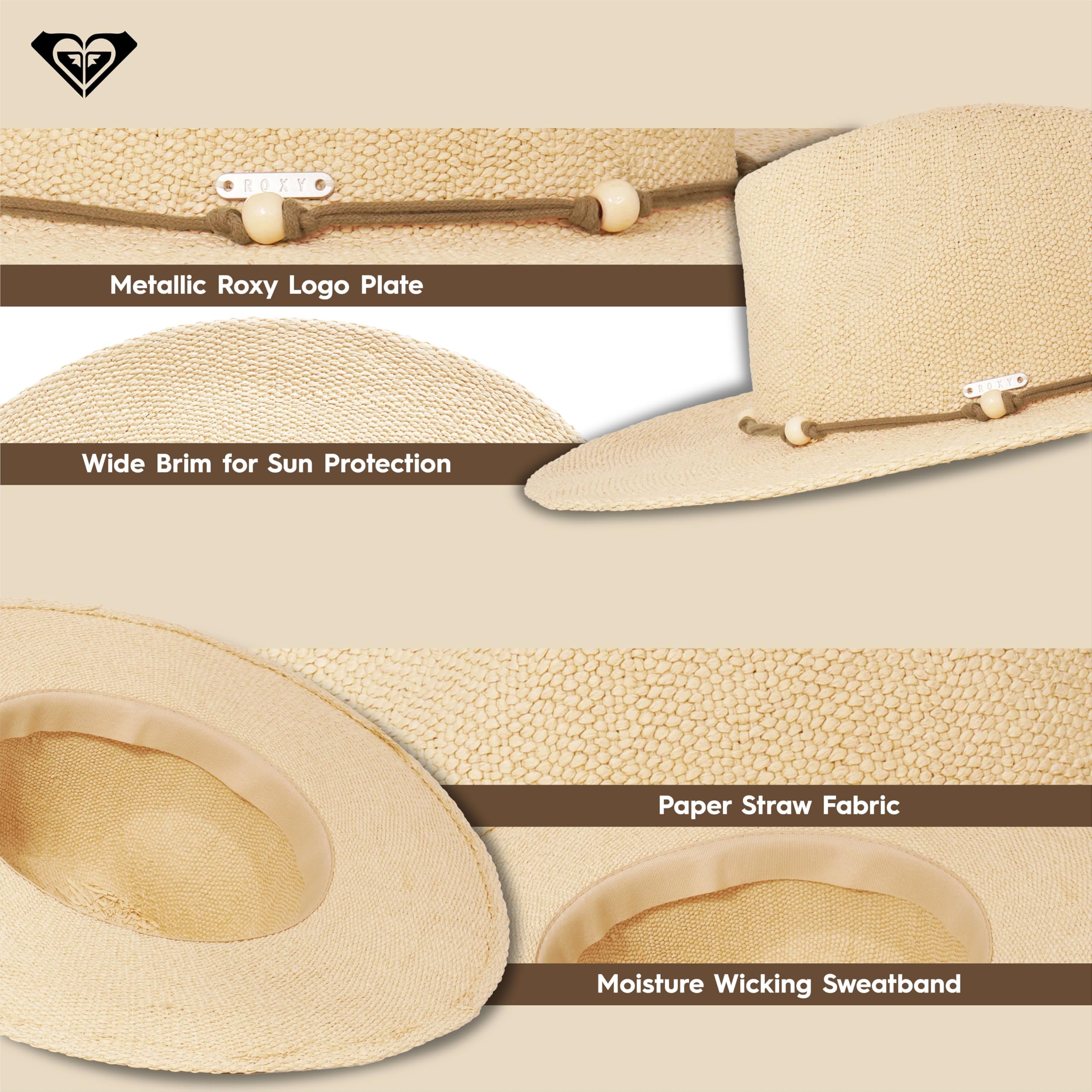 Roxy Coconut Flavor Straw Hat Sombrero para el Sol, Natural, M-L para Mujer