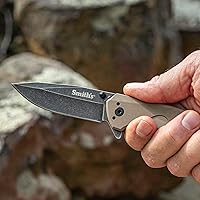 Vista 6 de Smith's 50995 Battleplan - Cuchillo de bolsillo - Bronceado - Hoja trasera de acero inoxidable de 3.35 pulgadas - Aleta fácil de abrir - Trabajo