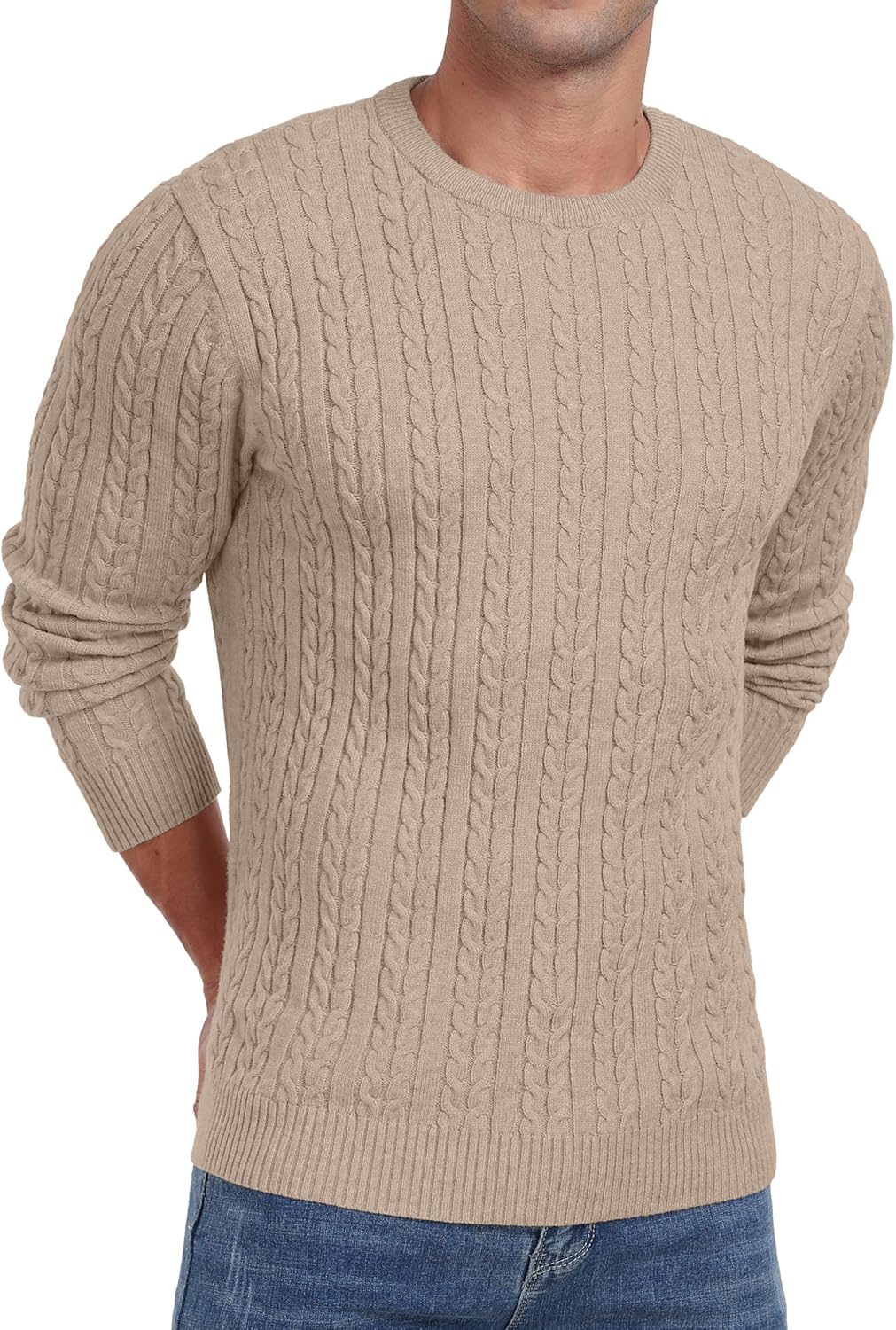 Sailwind Men's Crewneck Pullover Sweater Lightweight Casual Twist Knitted Sweaters - Image 2
