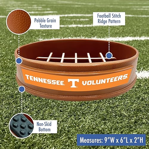 Miniatura 35 de NCAA Super-Bowl Iowa Hawkeyes - Cuenco para perros de alimentación lenta con diseño de fútbol para una digestión saludable. Cuenco antideslizante