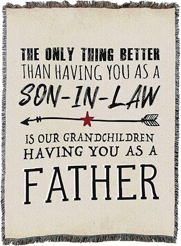 Pure Country Weavers Manta con texto en inglés The Only Thing Better Then Having You As a yerno para nietos, manta de regalo tejida de algodón,