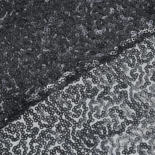 Miniatura 9 de Cortina de fondo de lentejuelas negras de Halloween, 4 paneles de 2 x 8 pies, cortinas de fondo negro con purpurina, telón de fondo negro brillante