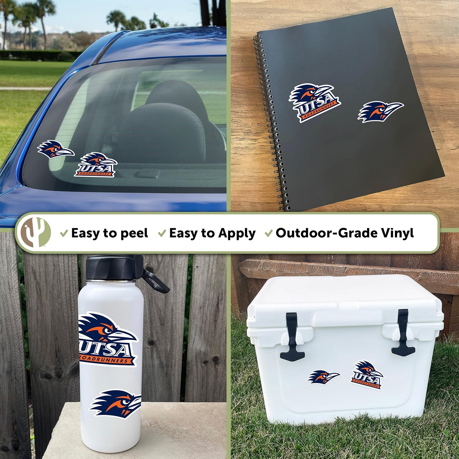 Desert Cactus University of Texas at San Antonio UTSA Roadrunners Sticker Vinyl Decal Laptop Water Bottle Car Scrapbook (4 Inch Set V1) - Image 2