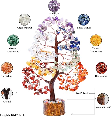 Miniatura 8 de Árbol de la vida de siete chakras, árbol de cristal para energía positiva, árbol de piedras preciosas, árbol de 7 chakras, sabiduría espiritual,