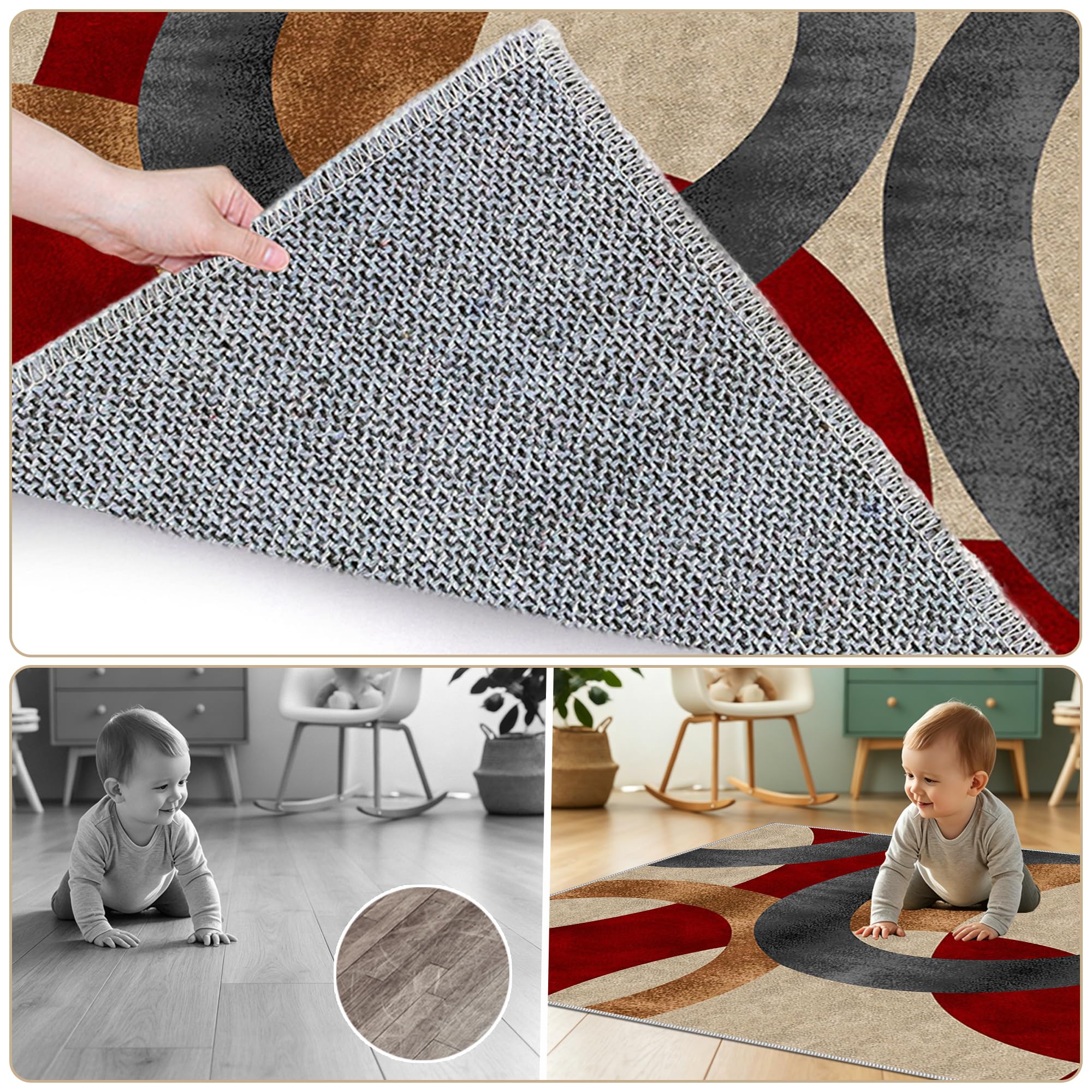 Duży antypoślizgowy dywanik do sypialni Można prać w pralce Wewnętrzny dywanik do salonu na korytarz pralnia jadalnia biuro kuchnia 100 x 130 cm / 39,37 x 51,18 cala