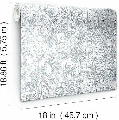 Miniatura 8 de RoomMates RMK12075RL Sea Blue Forest Friends - Papel tapiz para guardería