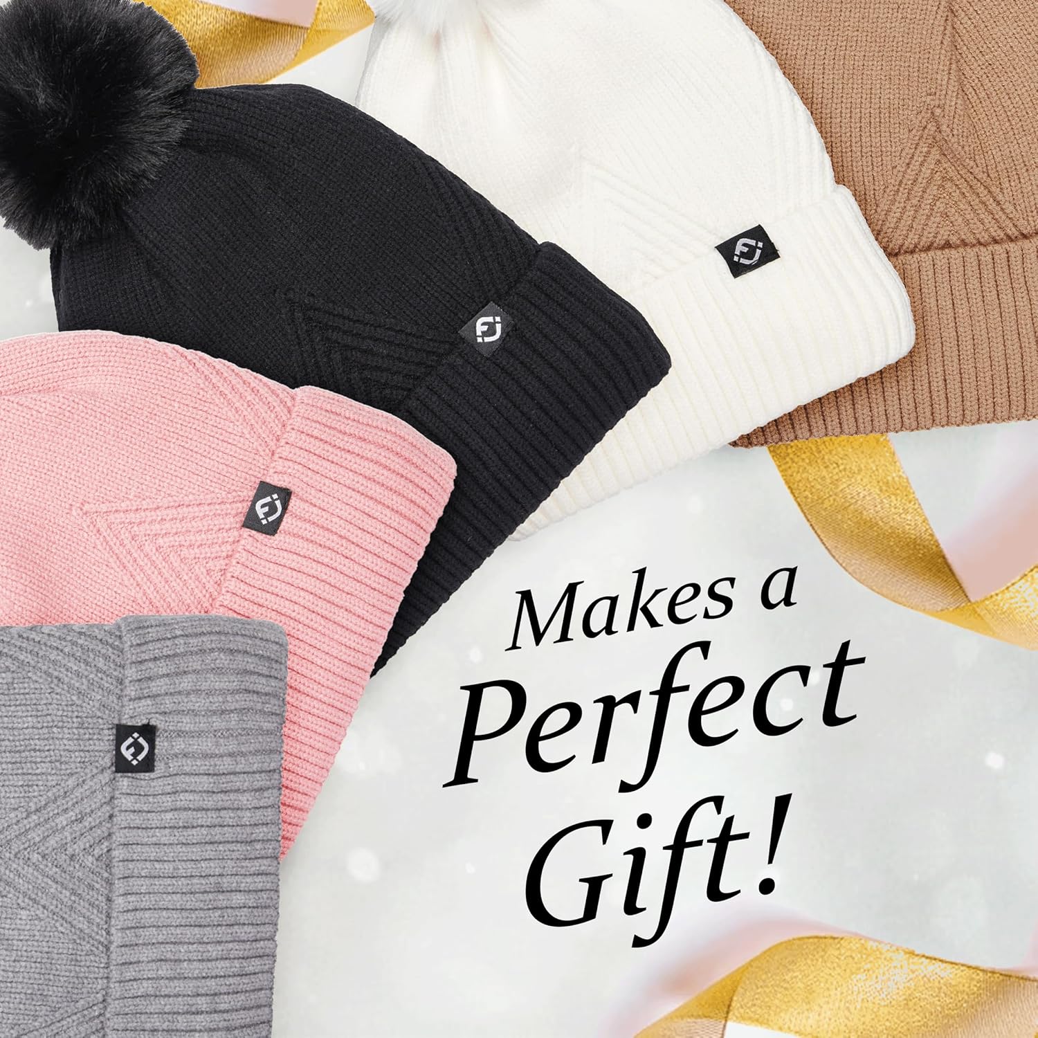 Funky Junque Basics Womens Pom Pom Beanie Winter Hats Cute Diagonal Pattern Fleece Lined Warm Stocking Caps Pompom Toboggan - Image 8