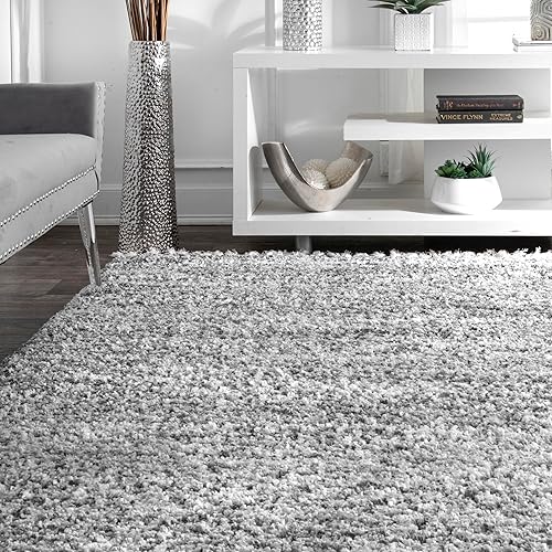 Miniatura 5 de nuLOOM Brooke - Alfombra contemporánea de pelo, 6 pies 7 pulgadas x 9 pies, color gris