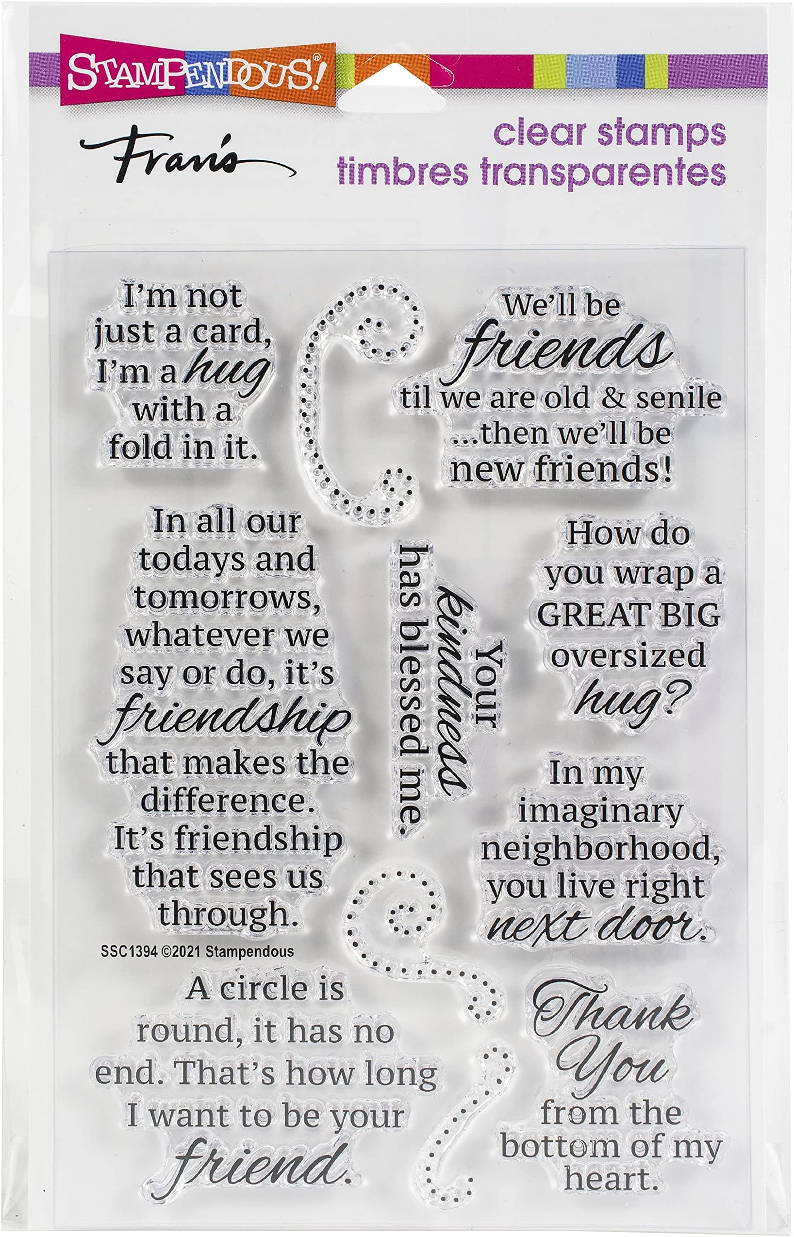 Stampendous Clear Stamps STAMPND FRNDS Hug