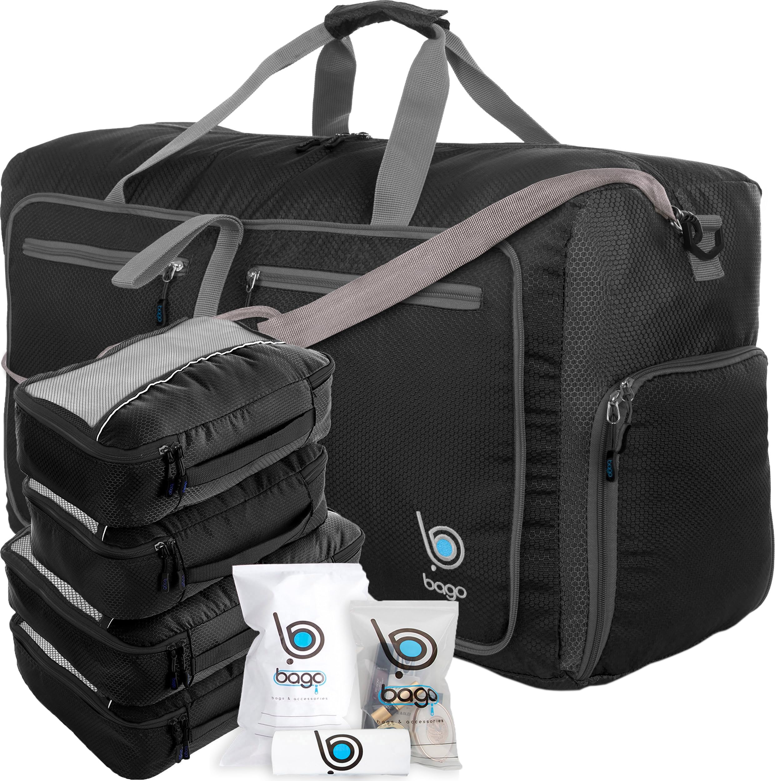 Bago Travel Bundle: 4 Packing Cubes & 120L Duffel Bag Set - Organize and Carry with Ease