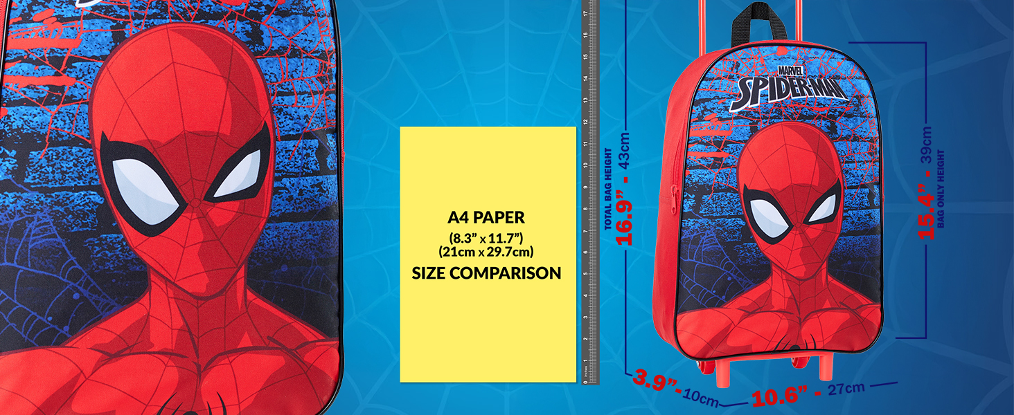 Valigia Per Bambini Marvel Spiderman - Trolley 34L ABS Rigido, 4 Ruote, Combinazione - 50x39x20cm - Foto 8