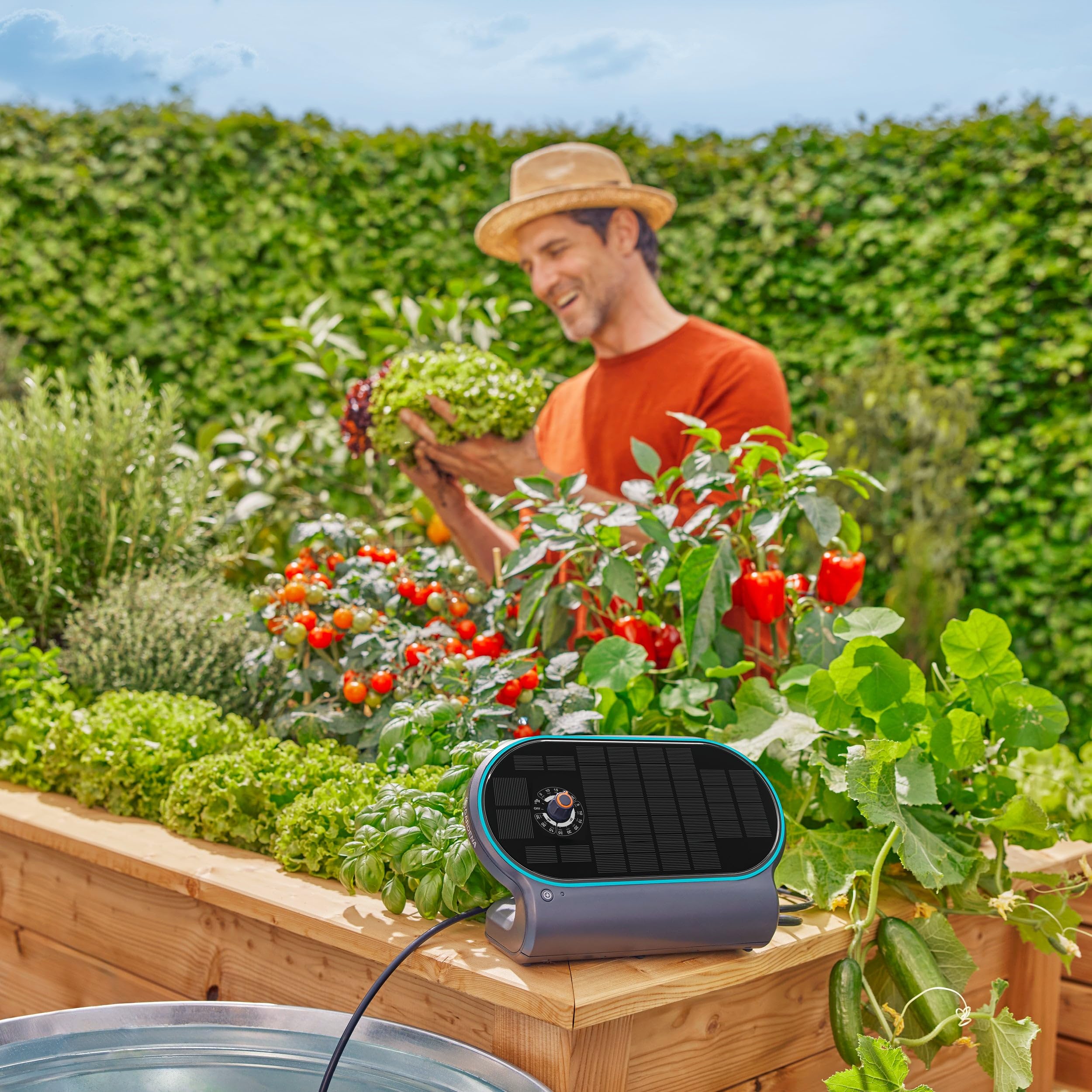 Gardena AquaBloom L Set Sistema de riego Solar, Sistema de riego automático
