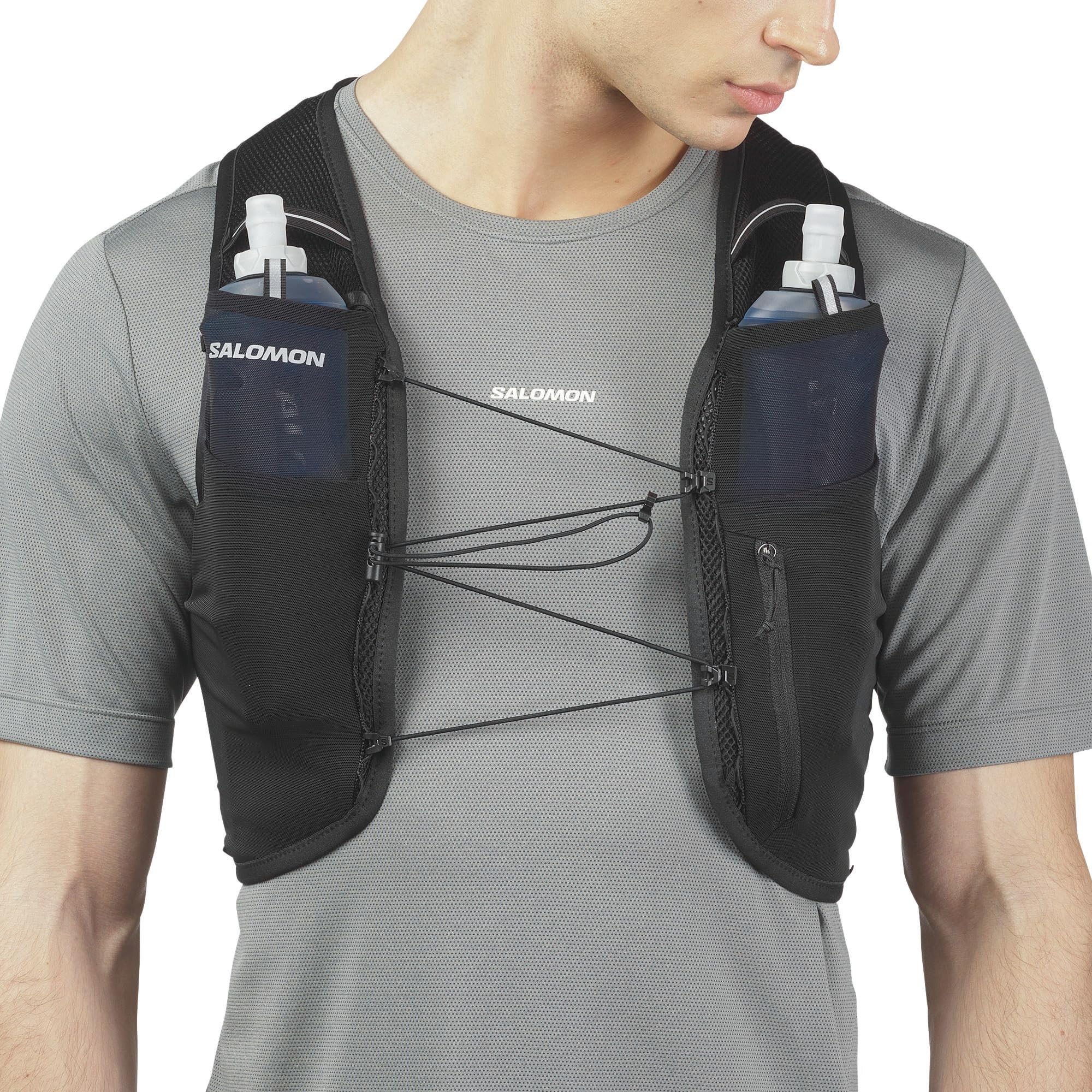 Salomon Adv Hydra Vest 4 Chaleco para correr con Flask incluido Unisex, Comodidad y estabilidad, Rápido acceso a la hidratación, Simplicidad