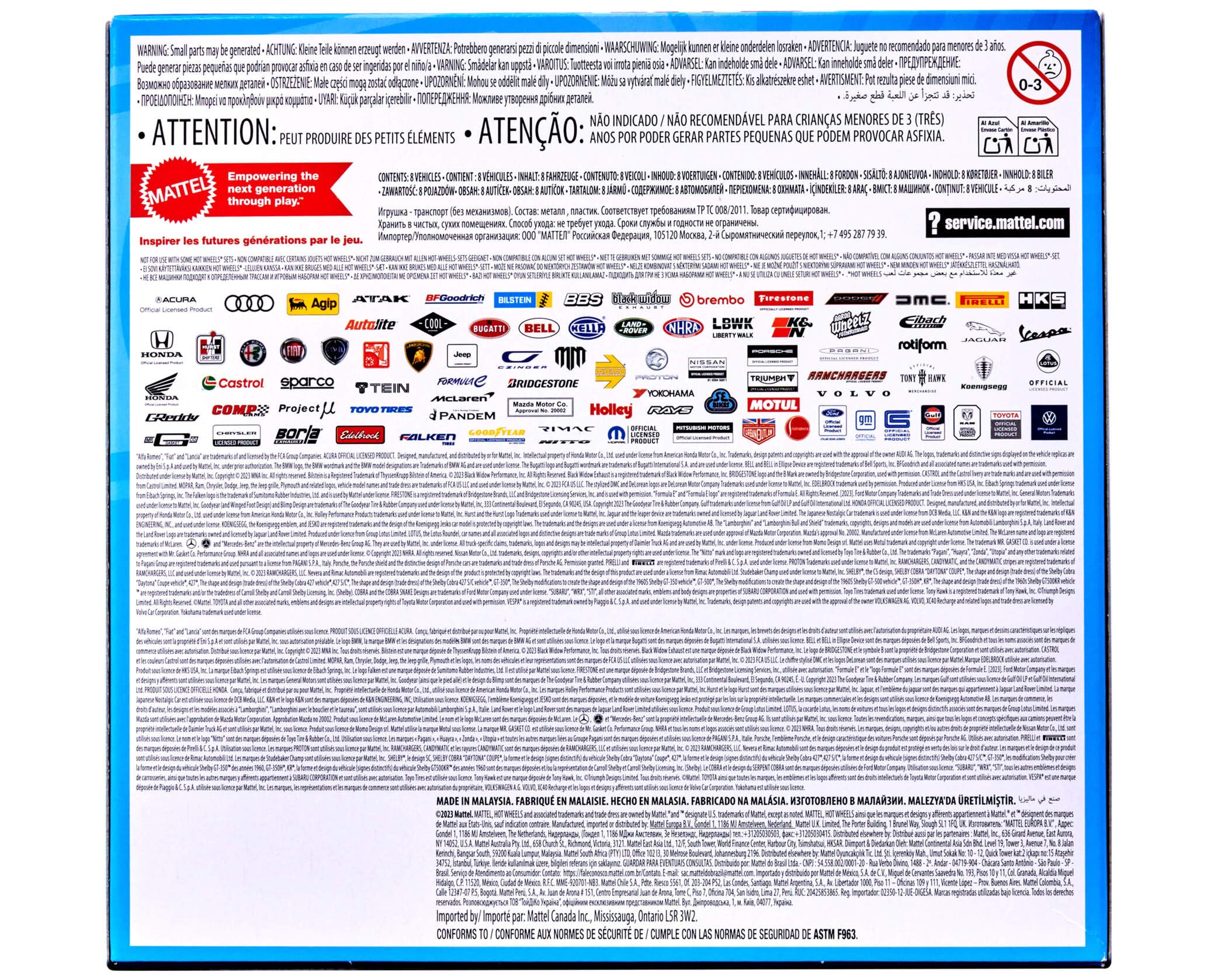 Hot Wheels, Set of 8 Basic Toy Cars & Trucks in 1:64 Scale, Includes 1 Exclusive Car, Different Mixes Released Throughout the Year, Styles May Vary, HPV78 — view 6
