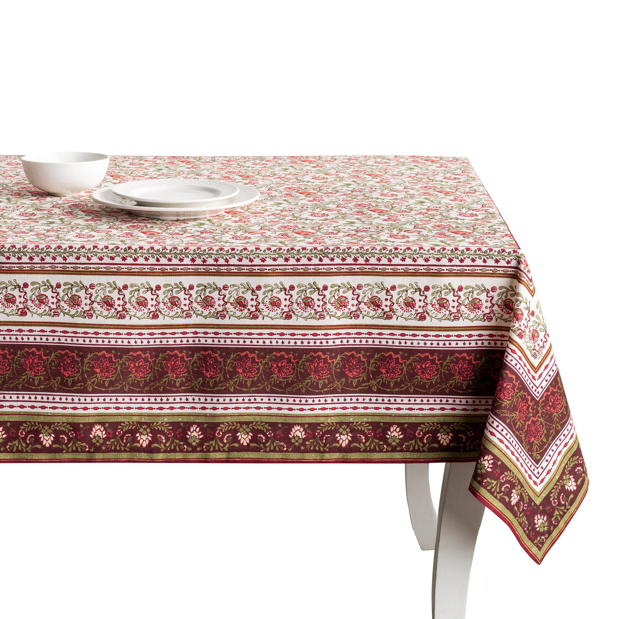 Maison d' Hermine Table Cloth Rectangle Table 100% Cotton 60 x 120 Inches Fall Tablecloth Reusable Everyday Use for Thanksgiving Christmas Decorations Dining Farmhouse Party (Reveillon Au Jardin)-image-2