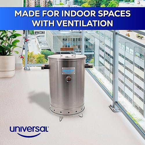 Miniatura 8 de Universal Ahumador de barril de carbón de acero inoxidable de 20 libras (25 porciones) con termómetro y sistema de esclusa - 20.5 x 29.6 x 15.5