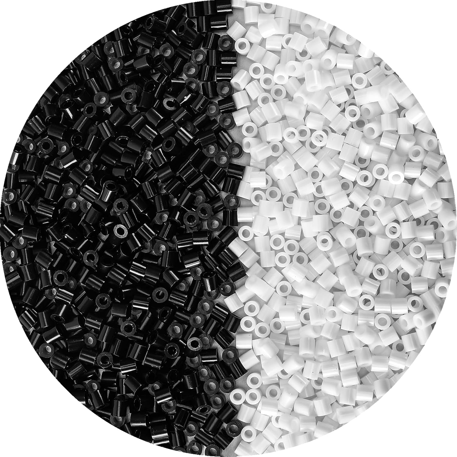 2.6mm Mini Fuse Beads 10000 Pcs 5000 Black 5000 White Ironing Beads for Pixel Art and Craft Projects
