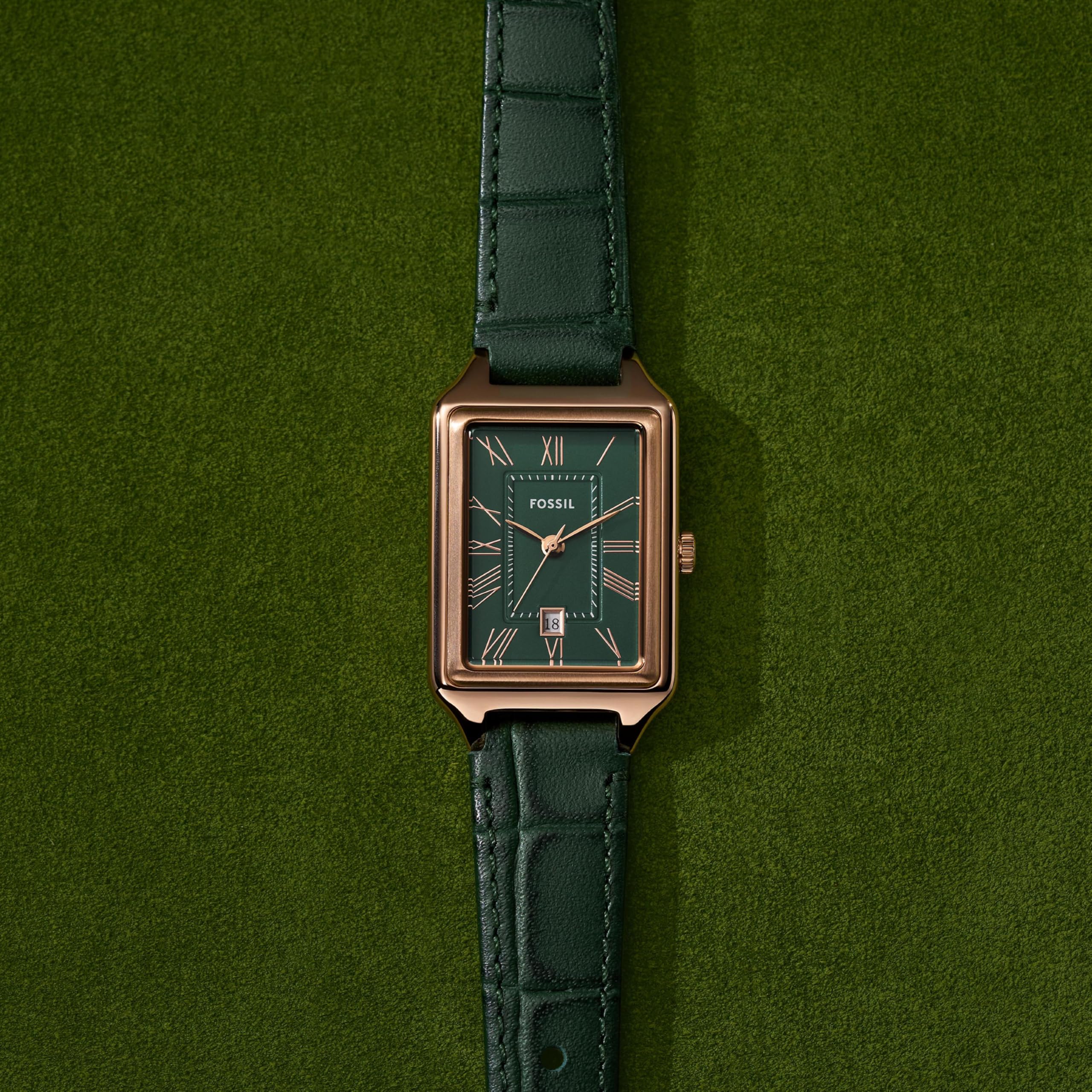 Fossil Reloj Raquel para Mujer, Movimiento de Cuarzo a Tres Agujas con Correa de Piel