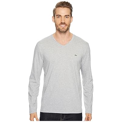 Lacoste Long Sleeve Pima Jersey V Neck T Shirt Men