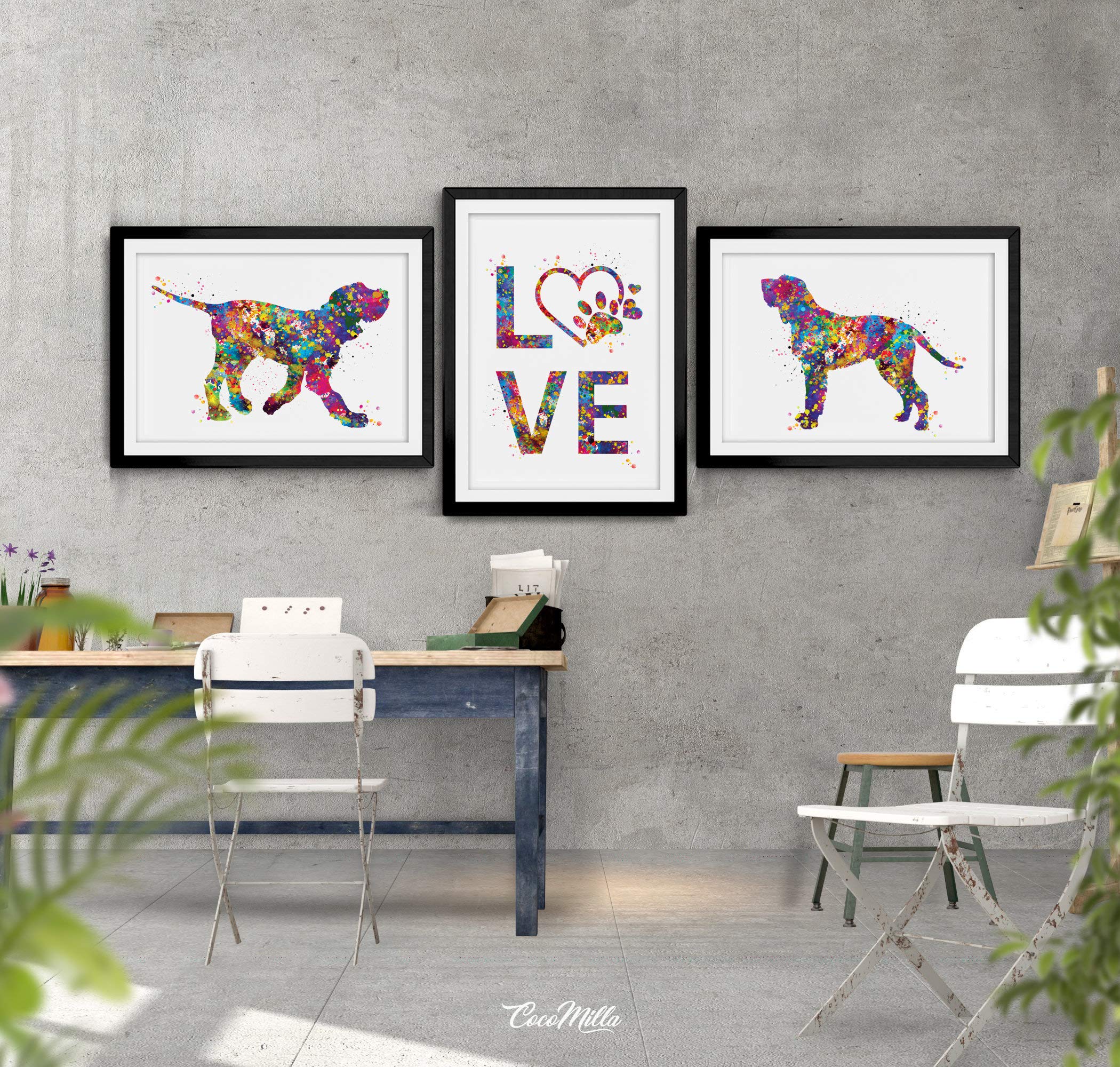 Italian Spinone Watercolor Print Set Dog Art Animal Poster Spinone