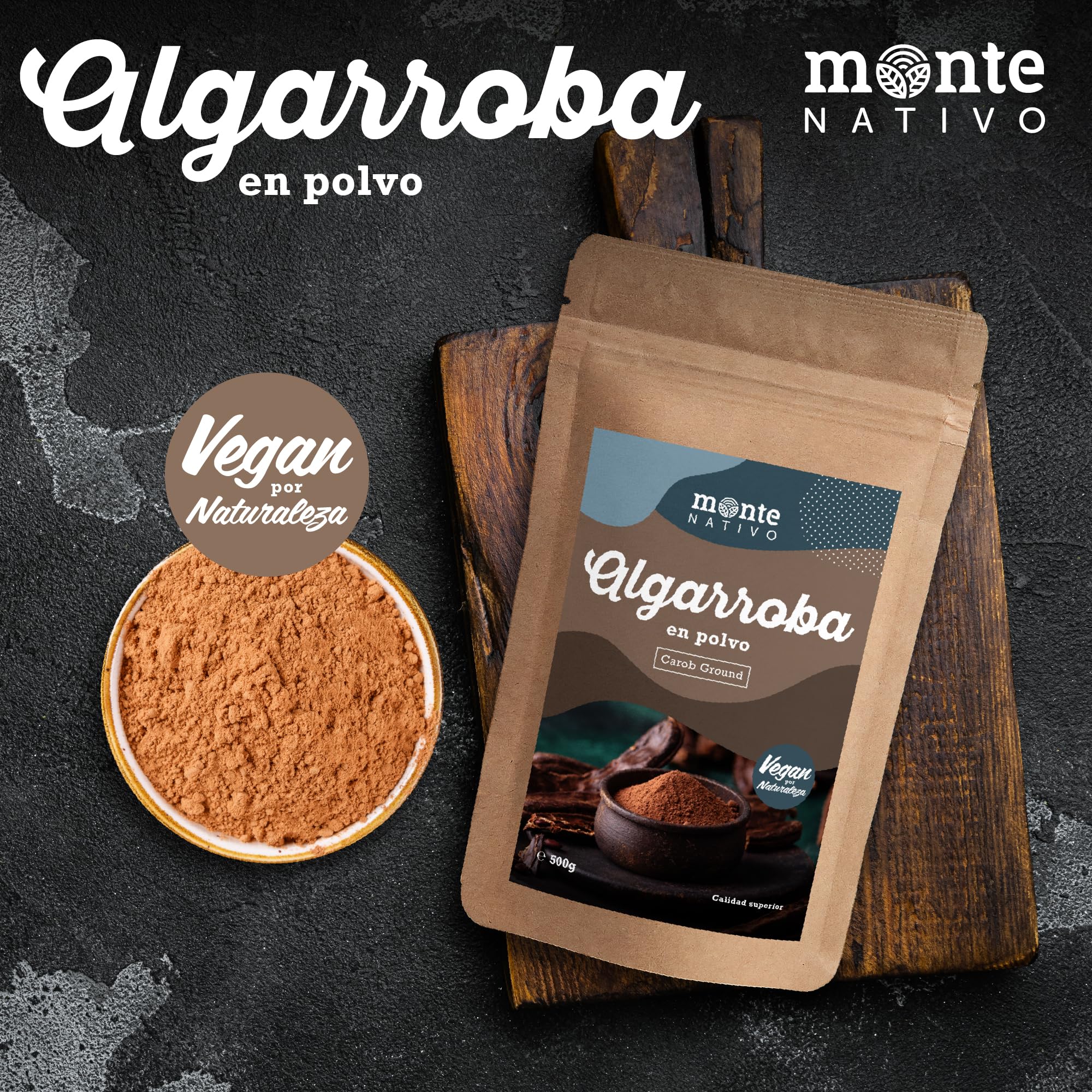 Algarroba molida Monte Nativo (500 g) - Polvo de algarroba